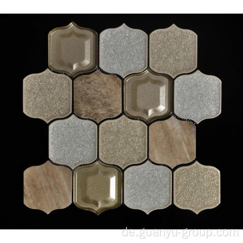 Beige Porzellan Hintergrundwand ebnet Mosaik